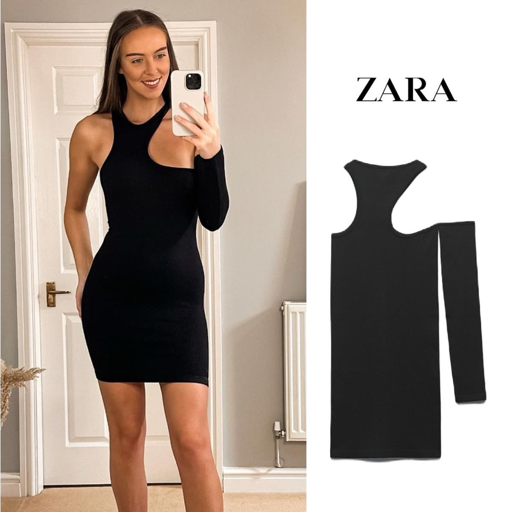 Zara Elegant Black One-Shoulder Dress